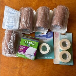 Bandages NWT Band Aid Curad bandage, and bandage tape bundle.